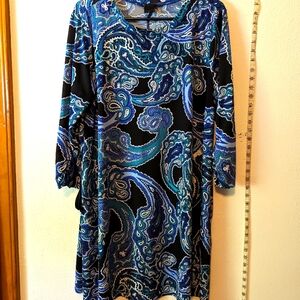 Dress, New Direction, XL,black-blue-white